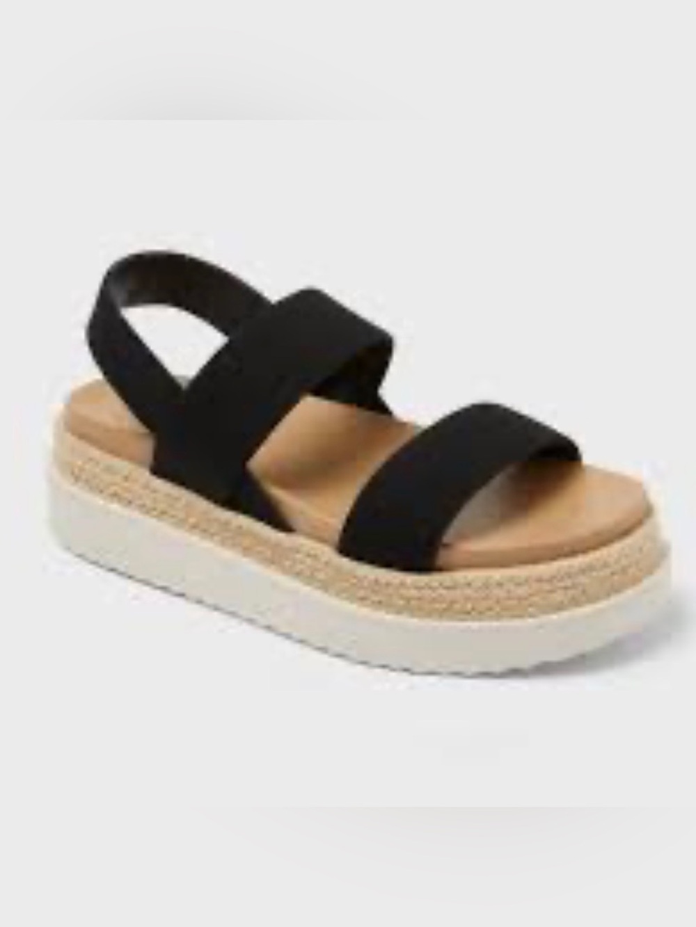 Wild Fable Elliot Sandals 7 Black Platform Summer Retro Boho Memory Foam